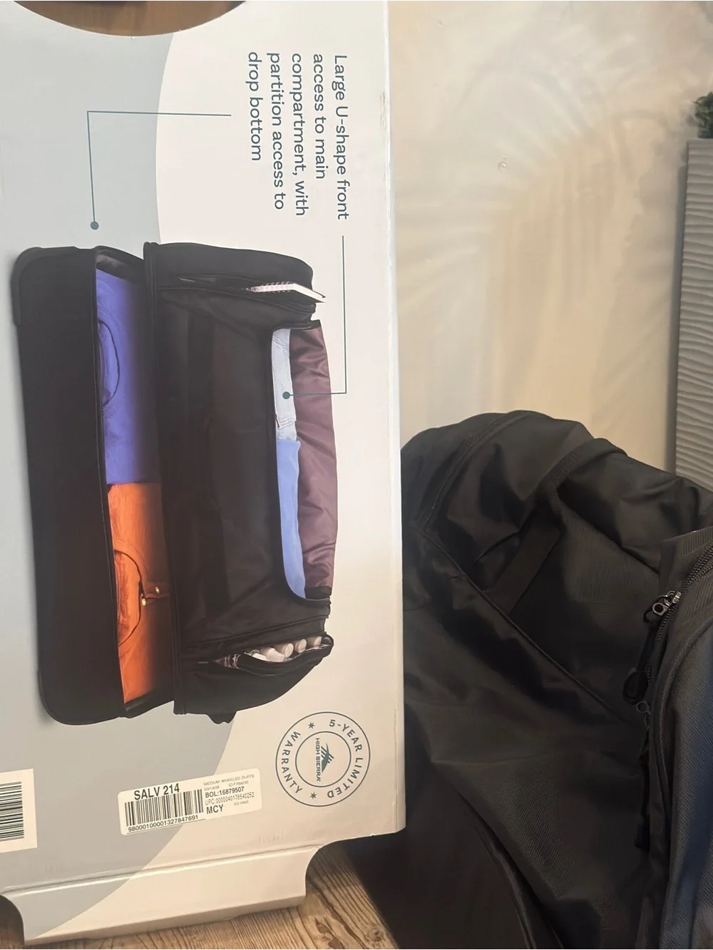 High Sierra Black Wheeled Duffel with Telescoping Handle, travel bag luggage 🔥🏖️